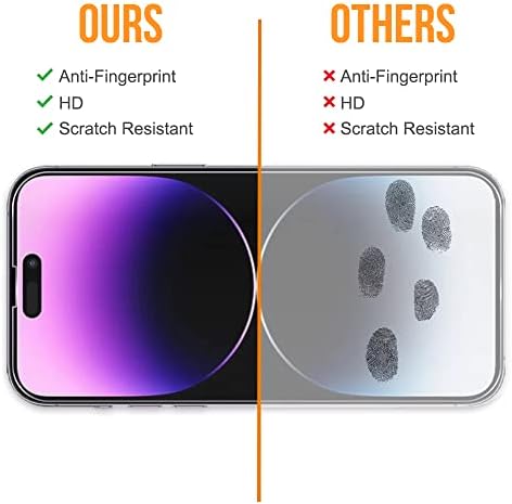 Xréel Diamond Shield kompatibilan sa [iPhone 14 pro max], zaštitnikom zaslona i zaštitniku za objektiv kamere, [vojna ocjena] 9h tvrdoća, otpornost na ogrebotine, ultra HD, mjehurić besplatan i jednostavan za instaliranje.