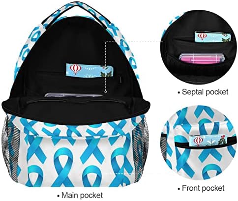 Junzan rak dojke plave vrpce Ovjesnost laptop ruksak za laptop 16 inčni školski putni torbe za knjige za dječje dječake