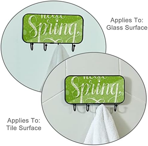 Zidne kuke za viseće komunalne kuke, zdravo Spring cvjetni zeleni listovi, kuke za kupatilo Kuhinjske kuke Ljepljive kuke