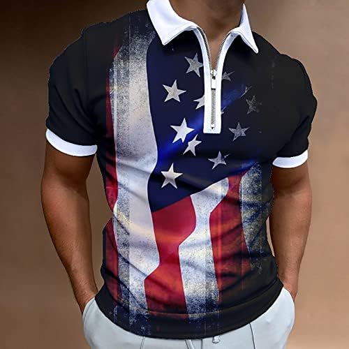 Američka zastava Polo majice za muškarce 4. jula Patriotske majice Ljetne casual labave kratke rukave vintage tunike