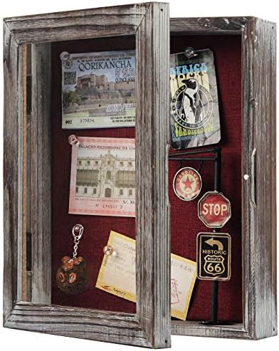 J JackCube Design Shadow Box Expion Case 9 x 11 Memorijski okvir Rustikalni drveni okvir sa posteljinom nazad Pokloni čuva skladišta za sliku Medalje Post-Card -MK577b