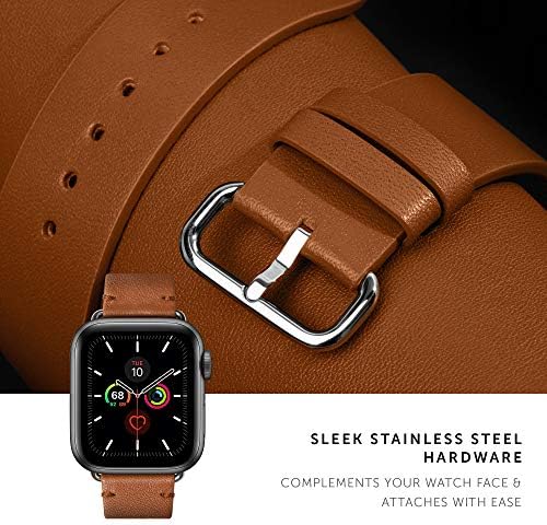 Native Union Classic remen za Apple Watch 42/44 / 45 mm - Prava talijanska nappa koža - hardver od nehrđajućeg čelika sa mekom nubičnom