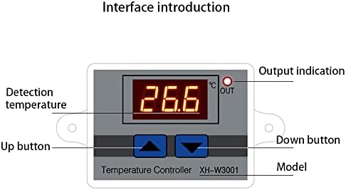 W3001 Digitalni LED temperaturni regulator modula digitalni termostat prekidač s vodootpornim sondom Programibilno grijanje Elektronički raspon termostata od -50 ℃ do 110 ℃
