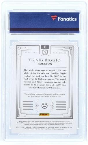 Craig Biggio Houston Astros Autographing 2015 Panini National Treasures Jumbo Relic 19 1/25 Trgovačka kartica - MLB autogramirane