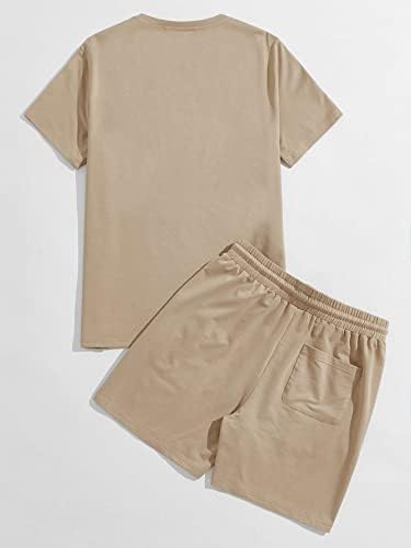 Dvije komadne odjeće za muškarce Muška slova Grafički tee i kratkim kratkim hlačama