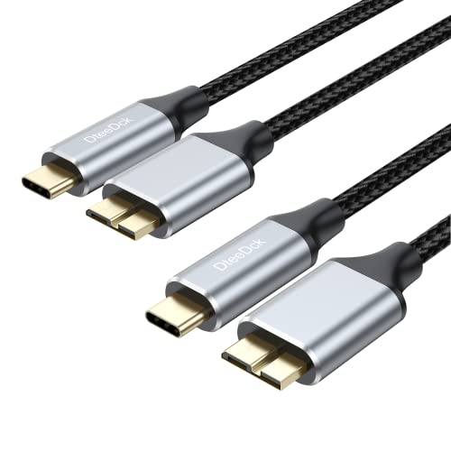 DTEEDCK Micro B do USB C kabel tvrdog diska 1,6ft 2 pakovanje, 20 inča USB tipa C do USB mikro B vanjski kabel tvrdog diska kabela