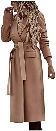 Prdecexlu Winter Cardigan ženski dugi dugi rukav klasični kaputi u komfor za odmor Wrap Stretch pune boje