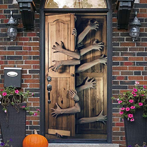 Nuobesty podne naljepnice 2pcs Halloween naljepnice za vrata zastrašujuće 3D naljepnice RealIStistic zombi ručne naljepnice naljepnice
