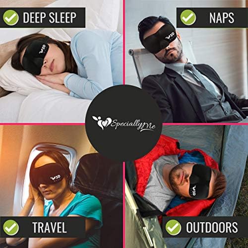 SpeciallyMe Blackout 3D maska ​​za oči za spavanje MASKA MASKA ZA ŽENE MUŠKE KIDIJE I COODURED SOFT MASKA SA HARM PUTOVIMA I