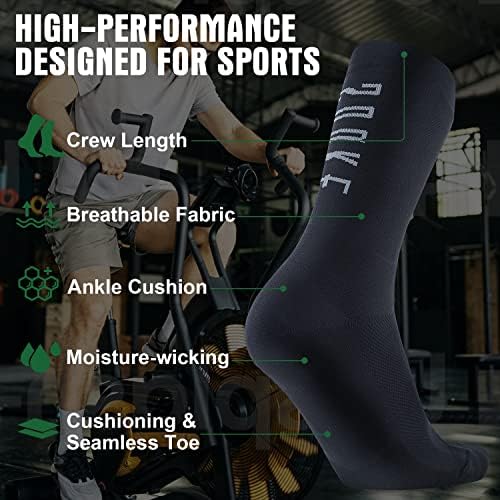 Souke Sportska posada Biciklističke čarape za muškarce i žene, prozračne jastučne vlage Wicking atletski kompresijski čarape