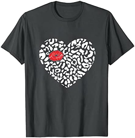 Majica za Valentinovo dva srčana ploča tiskanje tee vrhovi za žene muškarci kratkih rukava okrugla vrata majica