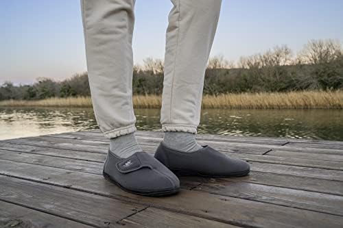 Sretni dodir Muški podesivi omot 80-D memorijski pjena udobnih dijabetičkih papuča za natečene noge, edem, artritis, starije zatvoreno