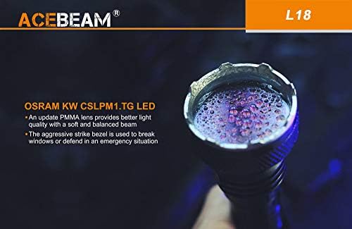 Acebeam L18 Camo duge bacanje OSRAM LED svjetiljka -1500 lumen -1km Udaljenost od zrake w / punjiva baterija - plavi camo