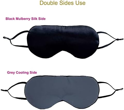 Jczanxi svilena maska za spavanje, dvostrane maske za spavanje za oči sa elastičnim ušnim Omčama, Super meka i udobna maska za oči