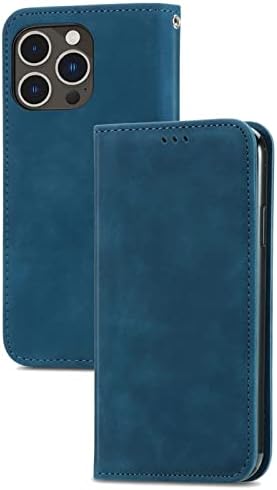 Koahs Navlaka za novčanik za iPhone 14/14 Pro/14 Plus / 14 Pro Max,torbica za novčanik od prave kože sa utorima za gotovinske kreditne kartice,sklopiva u ugrađenoj futroli za telefon,plava,14 Plus 6.7