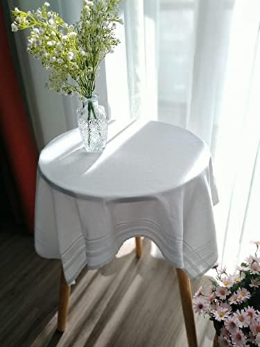 Louthiane White Pamuk posteljina jacquard kvadratna stolnjak 30x30 inča, pokrov za pranje za ručavanje, kafić, spavaću sobu, zabavu