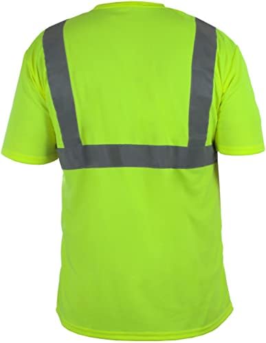 Reflektivne košulje za muškarce - klasična standardna majica kratkih rukava - poliesterska žuta visoka vidljivost