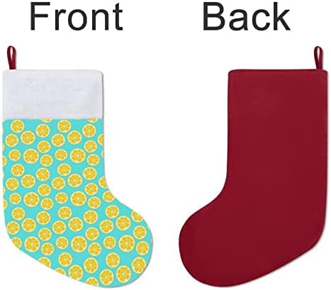 Limunski uzorci personalizirani božićni čarapa Xmas kamin za porodičnu zabavu Viseće ukrase