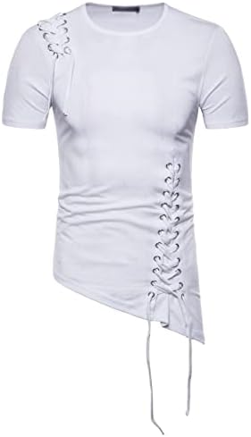 Muškarci Summer kratkih rukava Majica Nepravilni dizajn pletenica pletenica pletenica užad uže moda na otvorenom na otvorenom