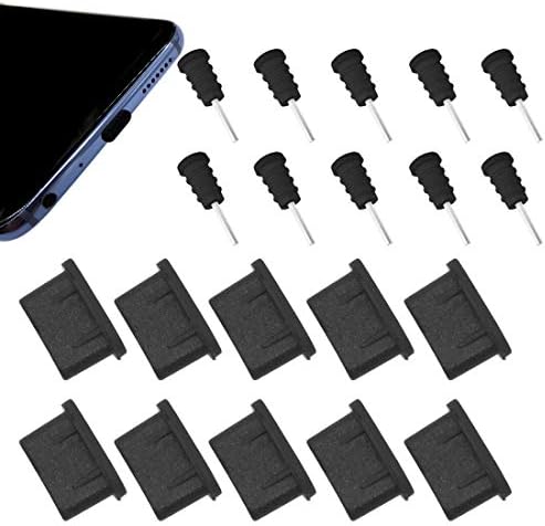 10 pari USB C set utikača za prašinu za priključak za punjenje tipa C i priključak za slušalice, 10 pari set utikača protiv prašine kompatibilan sa iPhoneom 13, 12, 11, X, XS, XR, 8, 7, Plus