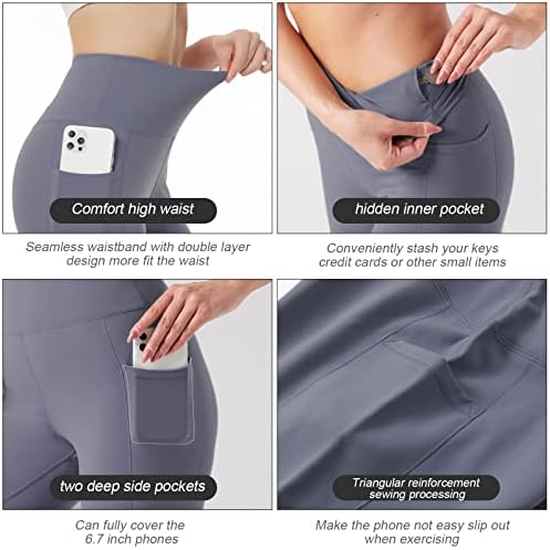 Betterchic ženske atletske kratke hlače Yoga High Squist Hlače sa džepovima za žene veličine S-2XL