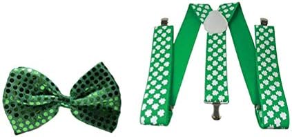 4pcs Party suspendents set djetelja rukavice kravata kravata Shamrock Kerchief St Patricks Day Supplies Favors Decor za banketske