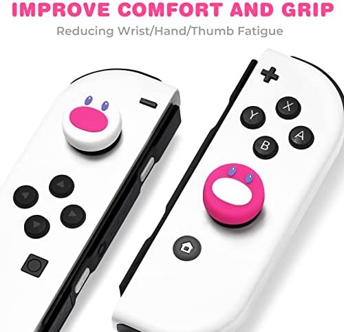 Switch držači za palac kape džojstika kompatibilne sa Nintendo Switch/OLED/Lite Pokemon kontrolerom,FUNLAB slatka silikonska Analogna Navlaka za štap,4 kom-Wugtrio Pink & amp; Wiglett Bijela