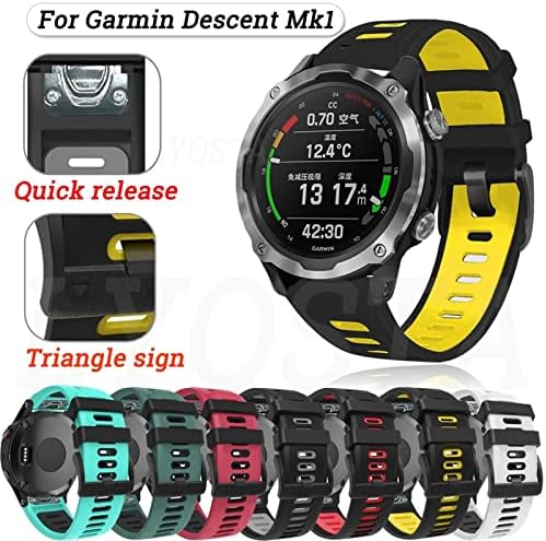 KGDHB 22 26mm Brzo izdanje Silikonski remen za rezanje za Garmin Descent MK1 MK2 MK2i narukvica za Garmin Tactix Delta narukvica COREA