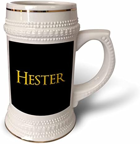 3Droza Hester Elegant Girl Ime bebe u Americi. Žuta na crnoj boji. - 22oz Stein šolja