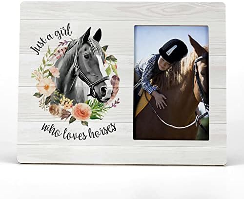 FONDCANYON samo djevojka koja voli konje slika okvir za fotografije,akvarel konj cvjetni okviri za slike,horse Lover pokloni, Horse Rider pokloni za djevojčice