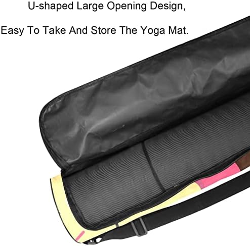 RATGDN Yoga Mat torba, rastopljeni sladoled krofne glazura uzorak vježbe Yoga Mat Carrier full-Zip Yoga Mat torba za nošenje sa podesivim remenom za žene i muškarce