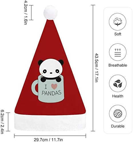 Slatka ljubav Pandas plišani Božić šešir Naughty i lijepo Santa kape sa pliš obodom i Comfort Liner Božić ukras