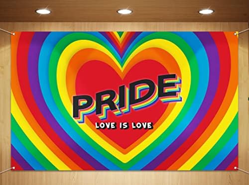 Sunwer Pride mjesec Photo Booth pozadina Ljubav Je Ljubav juni LGBT Party Decor Rainbow Love Heart Unutarnji Vanjski zid visi pozadina