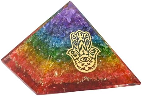 Nevjerovatna velika orgona velika piramida | Onyx čakra piramida kristal | Hamza Hand Evil Orgonit piramida | Piramide organa pozitivna