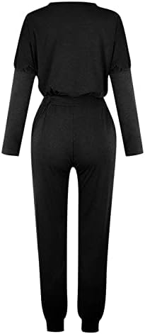 Badhub Womens 2 komada odjeća 2022 Modni srušilice za revu s dugim rukavima i duge hlače Jednobojni trenerka