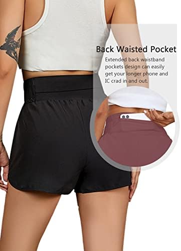 BMJL ženske atletske kratke hlače za trčanje kratkih kratkih kratkih kratkih ljeta kratkih struka s džepom pojasa