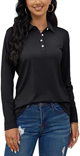 TACVASEN ženske polo majice s dugim rukavima UPF 50+ Brzi suhi 4-gumni performanse za golf košulje Tenis vježbanje