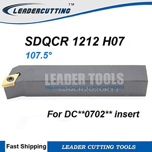 FINCOS SDQCR 1212 H07 CNC držač alata za okretanje,SDQCR/SDQCL vanjski alati za struganje, alat za sečenje Struga od 107,5 stepeni,držač za struganje umetaka -
