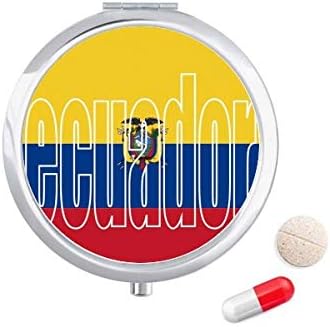 Ekvador Država Zastava Ime Pill Case Džepna Kutija Za Pohranu Lijekova Dozator Kontejnera