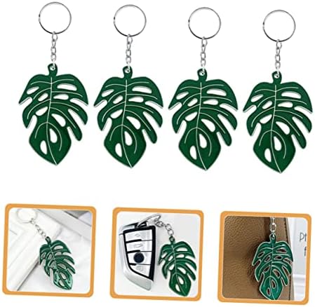Abaodam 4kom ruksak Monstera list privjesak za ključeve Palm list dekor privjesak za ključeve viseći dekor privjesak za ključeve viseći privjesak zeleni privjesak za ključeve Havaji potrepštine za zabavu privjesak Pribor ženski privjesak Legura