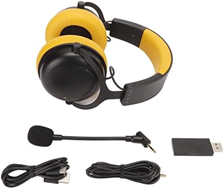 FECAMOS Bluetooth slušalice za igranje, ergonomske bežične slušalice za igranje sa kontrolom žice lagane 2.4 G za igranje igara