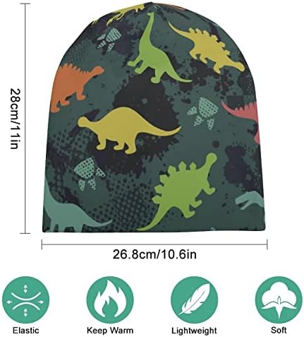 Šareni dinosauri unisex beanie šešir topla lubanja pulover kapa za spavanje casual jedna veličina