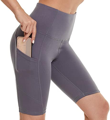 Fotociti joga kratke hlače za žene - 5 Visoki vitrini za bicikliste sa džepovima za trening, trening, trčanje