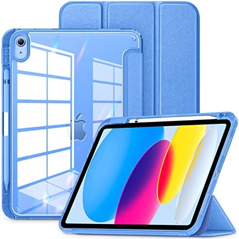 DTTOCASE Clear Series futrola za iPad 10. generaciju 2022, iPad 10,9 inčni kućišta s jasnim leđima, prozirni TPU Shootofoff Okvir i Sparkle Glitter Smart Cover [ugrađena držač olovke] -Sapphire]