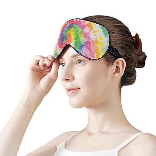 Psihodelic kravate maske za spavanje oka zatamnjenja za pokrov s podesivim noćnim remenom za žene za žene muškarci joga putuju