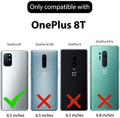 Ailuber OnePlus 8T futrola, OnePlus 8t + zaštitni ekran, OnePlus 8t okretni remen za okretni nosač Kickstand Držač, teška ormarića Čudesni oklopni zaštitni poklopac za jedan plus 8t / 8t + plus-crni