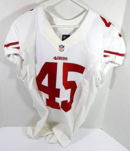 2013 San Francisco 49ers 45 Izdana bijela Jersey 44 16 - nepotpisana NFL igra rabljeni dresovi