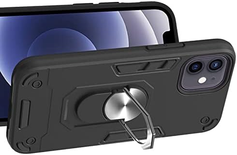 Ultra tanka futrola kompatibilna s iPhone 12 mini futrolom, vojni razredom udarnim poklopcem s magnetnim prstenom za auto nosač sa kickstandom kompatibilan sa iPhone 12 mini zaštitnikom CA
