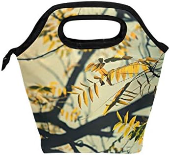 Heoeh Tree Branch žuta list torba za ručak Cooler Tote Bag izolovana Zipper Lunch Box torba za vanjsku školsku kancelariju