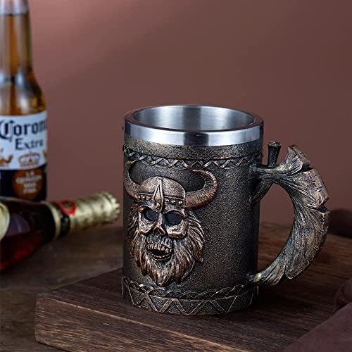 Arola Viking Ax Šolica, nehrđajući čelik Cup pivo, viking ratnik tankarda za lubanje, šalica za piće šalica za kavu pivo Steine, srednjovjekovna